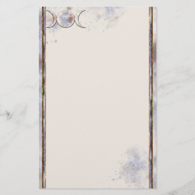 Triple Moon Moonstone Stationery (Front)