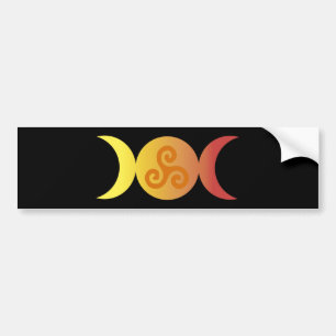 triple moon one triskell black bground bumper sticker
