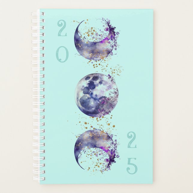 Triple Moon Purple and Gold Planner (Front)