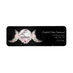Triple Moon Starry Night Sky Return Address Return Address Label