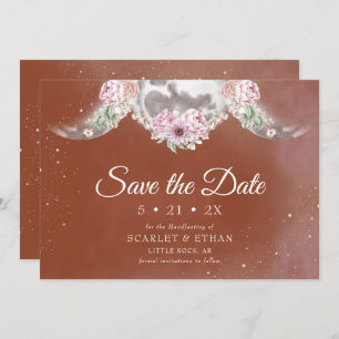 Triple Moon & Stars Boho Terracotta Handfasting Save The Date