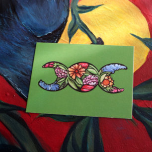 Triple Moon Symbol Garden Bloom Postcard