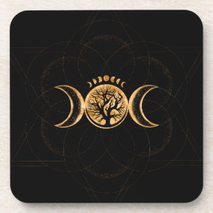Triple Moon - Tree of life Ornament Coaster