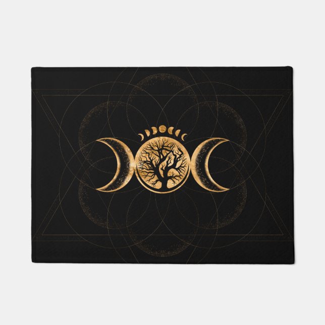 Triple Moon - Tree of life Ornament Doormat (Front)
