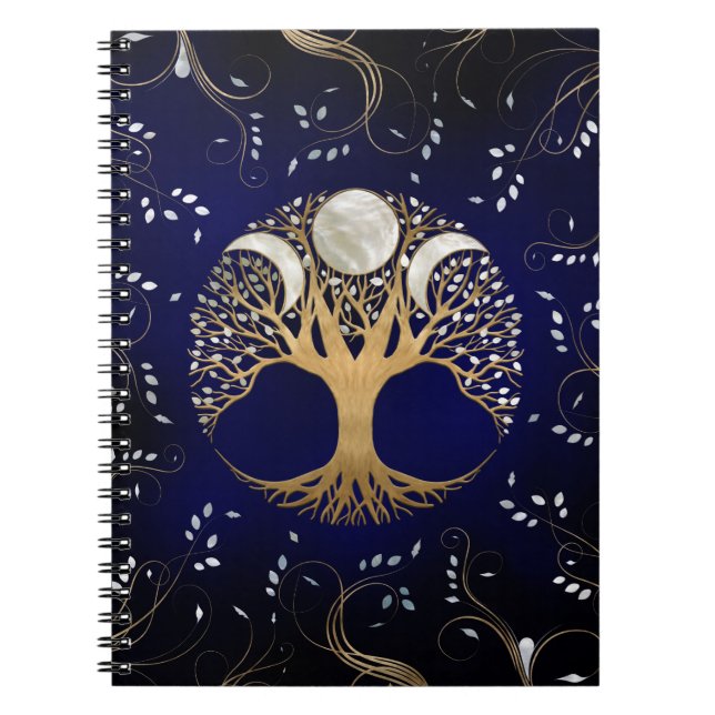 Triple Moon - Tree of life Ornament Notebook (Front)