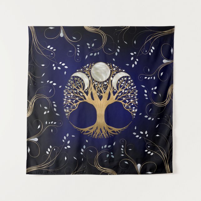 Triple Moon - Tree of life Ornament Tapestry (Front)