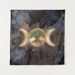 Triple Moon tree of life Tapestry