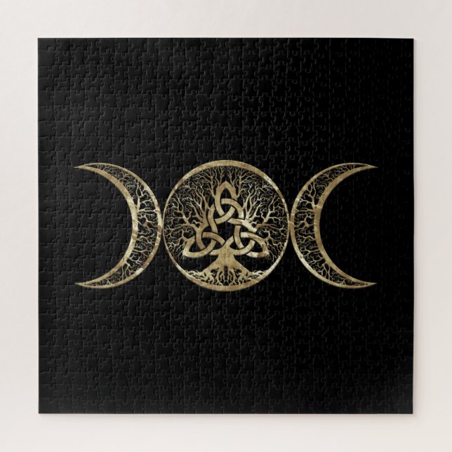 Triple Moon Tree of Life Triquetra Jigsaw Puzzle (Vertical)