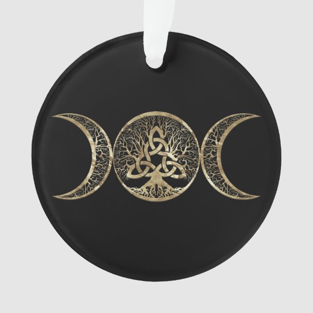 Triple Moon Tree of Life Triquetra Ornament (Front)