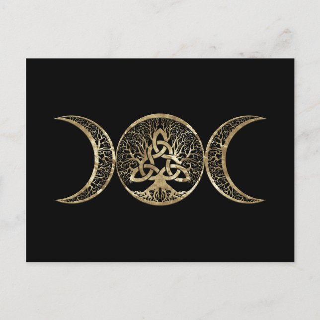 Triple Moon Tree of Life Triquetra Postcard (Front)