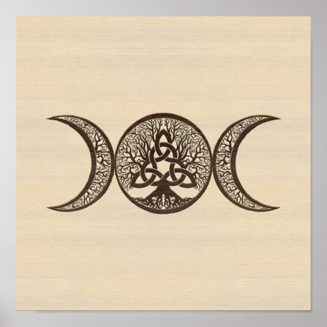 Triple Moon Tree of Life Triquetra Poster (Front)