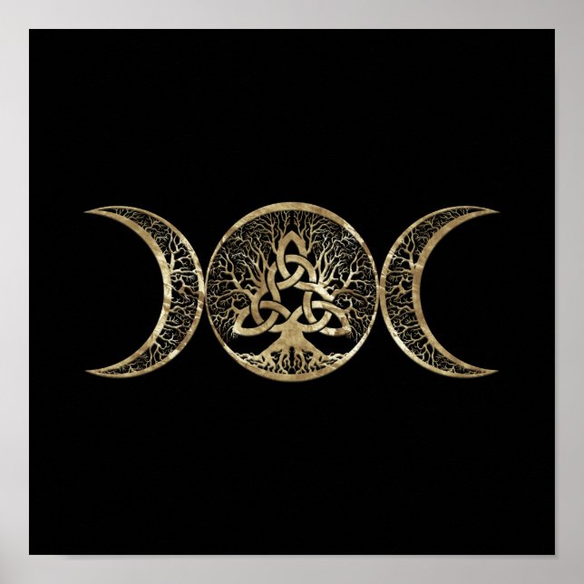 Triple Moon Tree of Life Triquetra Poster (Front)