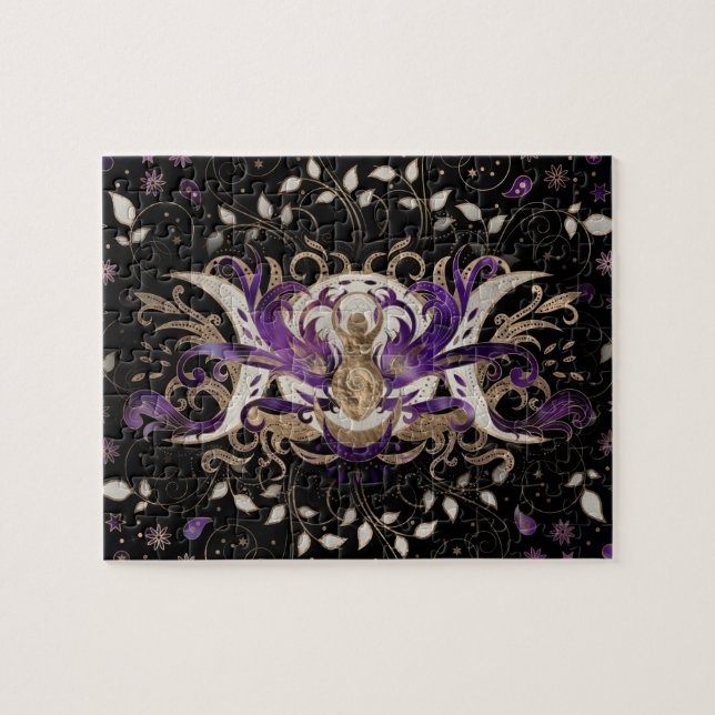 Triple Moon - Triple Goddess Amethyst Moonlight Jigsaw Puzzle (Horizontal)
