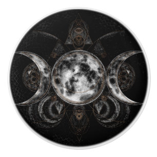 Triple Moon - Triple Goddess Ceramic Knob