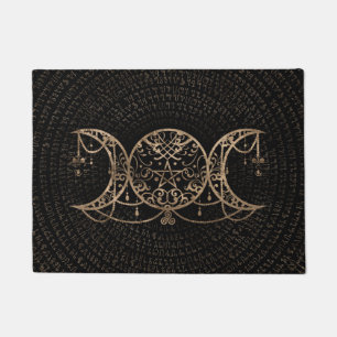 Triple Moon - Triple Goddess Gold and black Doormat
