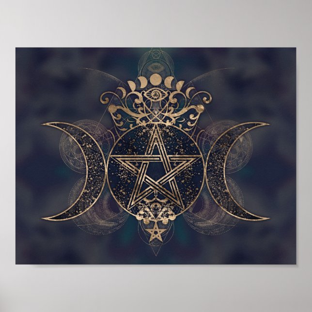Triple Moon - Triple Goddess Gold and Purples Poster (Front)