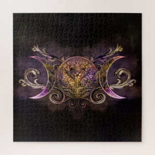 Triple Moon - Triple Goddess -Midnight shimmer Jigsaw Puzzle