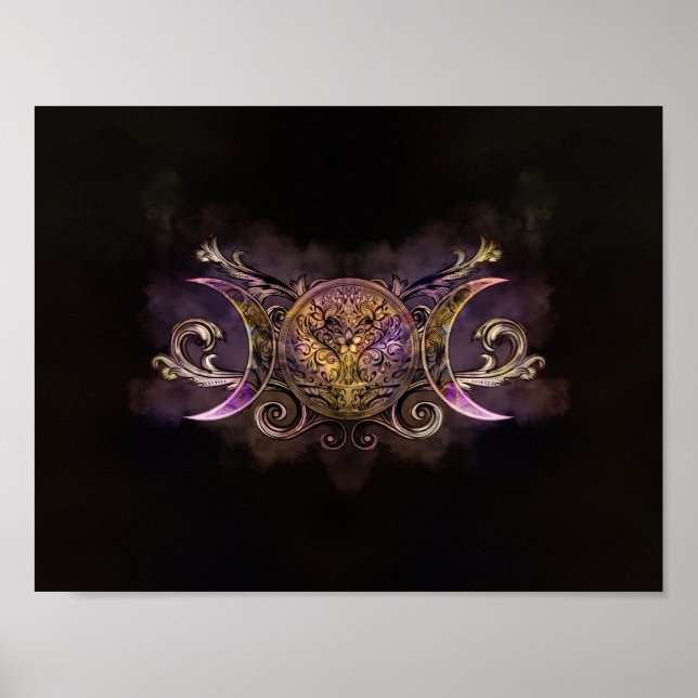 Triple Moon - Triple Goddess -Midnight shimmer Poster (Front)