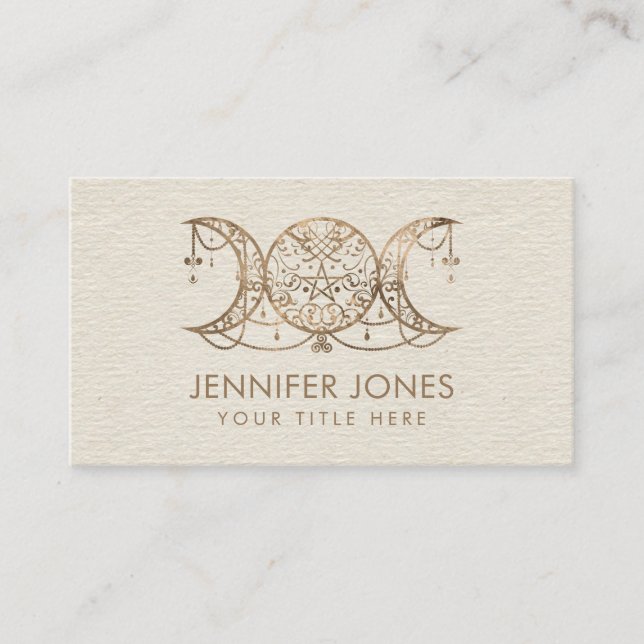 Triple Moon - Triple Goddess Ornament Business Card (Front)