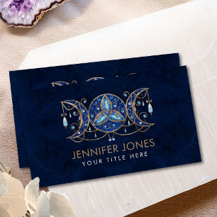 Triple Moon Triquetra Ornament with Moonstone Busi Business Card
