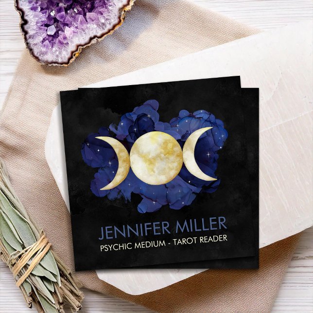 Triple Moon - Watercolor Business Card (Creator Uploaded)