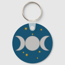 Triple Moon with Stars Keychain