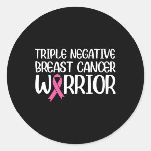 Triple Negative Breast Cancer Awareness Warrior Pi Classic Round Sticker