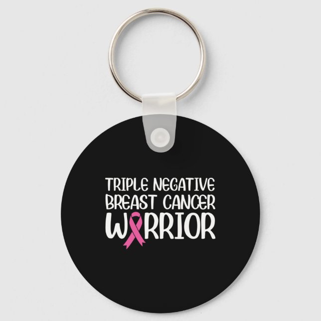 Triple Negative Breast Cancer Awareness Warrior Pi Key Ring (Front)