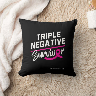 Triple Negative Survivor Breast Cancer Awareness Cushion