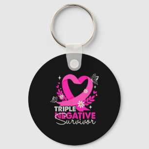 Triple Negative Survivor Breast Cancer Awareness G Key Ring