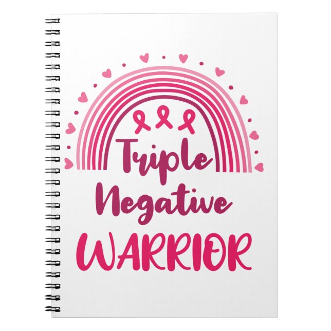 Triple Negative Warrior Breast Cancer Rainbow Notebook (Front)