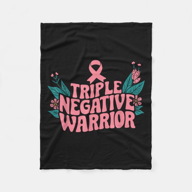 Triple Negative Warrior Nk Ribbon Breast Cancer  Fleece Blanket (Front)