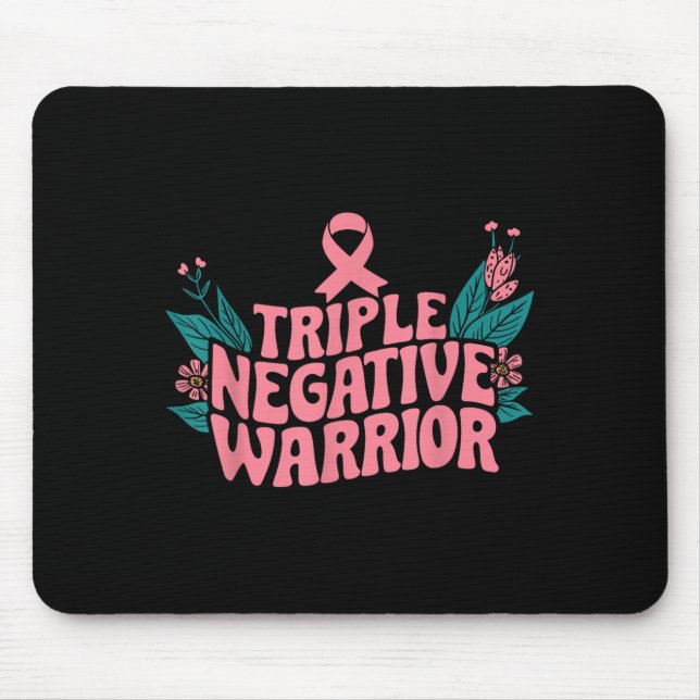 Triple Negative Warrior Nk Ribbon Breast Cancer  Mouse Pad (Front)