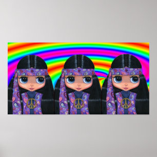 Triple Paisley Hippies Poster