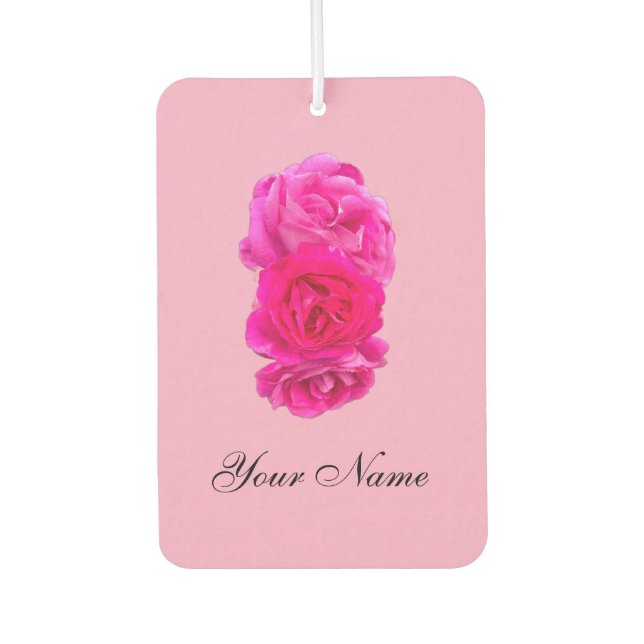 Triple Pink Roses  Car Air Freshener (Front)