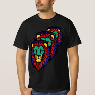Triple Roar – Bold Lion Face T-Shirt