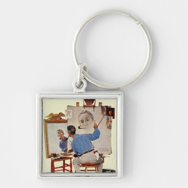 Triple Self-Portrait Key Ring (Front)