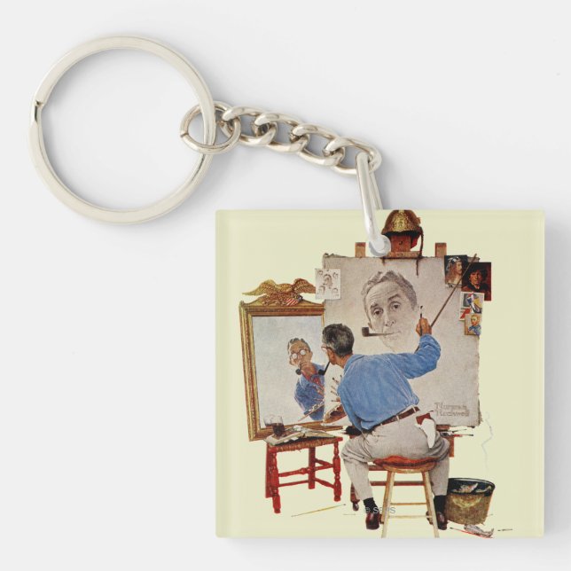 Triple Self-Portrait Key Ring (Front)