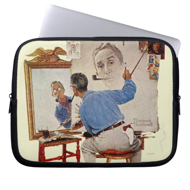 Triple Self-Portrait Laptop Sleeve (Front)