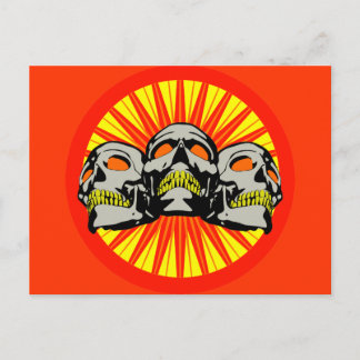 Triple Skulls Postcard