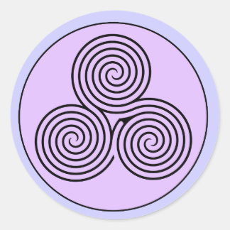 Triple Spiral Labyrinth Classic Round Sticker
