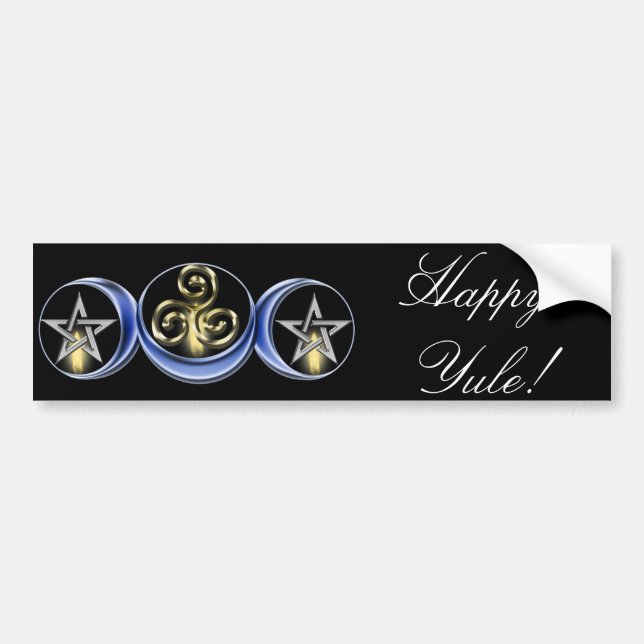 Triple Spiral Lunar Moon Bumper Sticker (Front)
