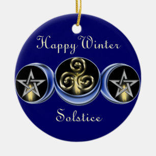 Triple Spiral Lunar Moon Tree Ornament circle