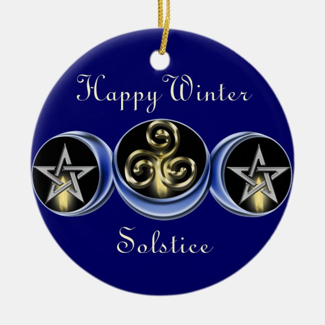 Triple Spiral Lunar Moon Tree Ornament circle (Front)
