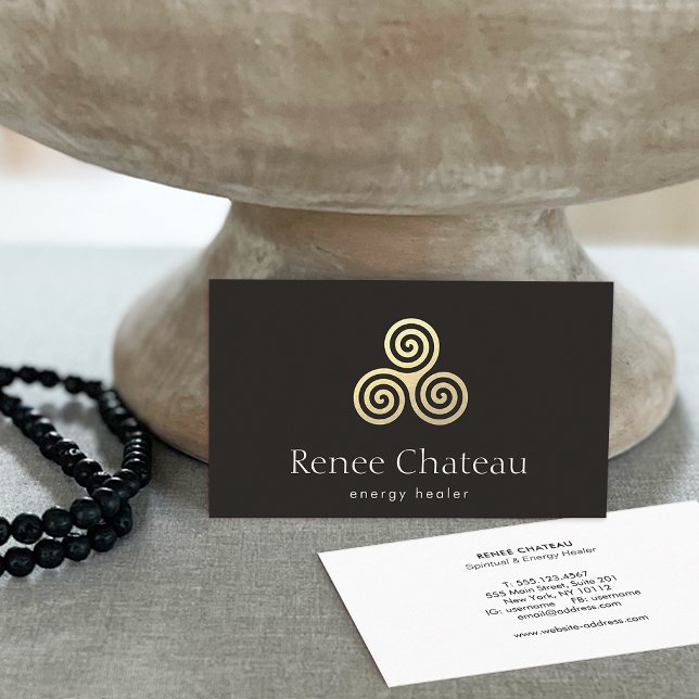 Triple Spiral or Celtic Triskele Symbol Business Card (Creator Uploaded)