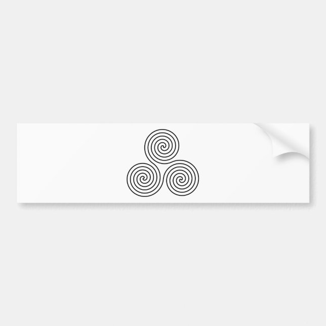 Triple Spiral Symbol Bumper Sticker (Front)