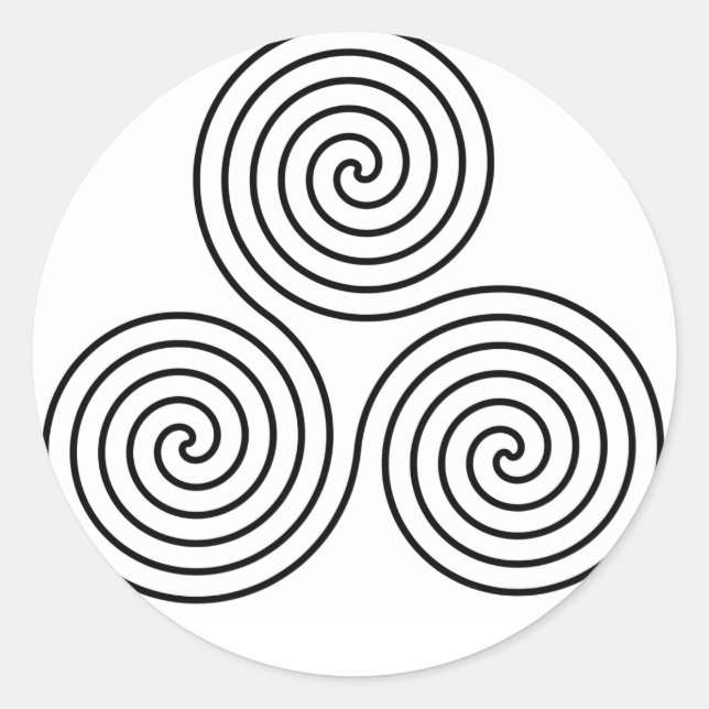 Triple spiral symbol. classic round sticker (Front)