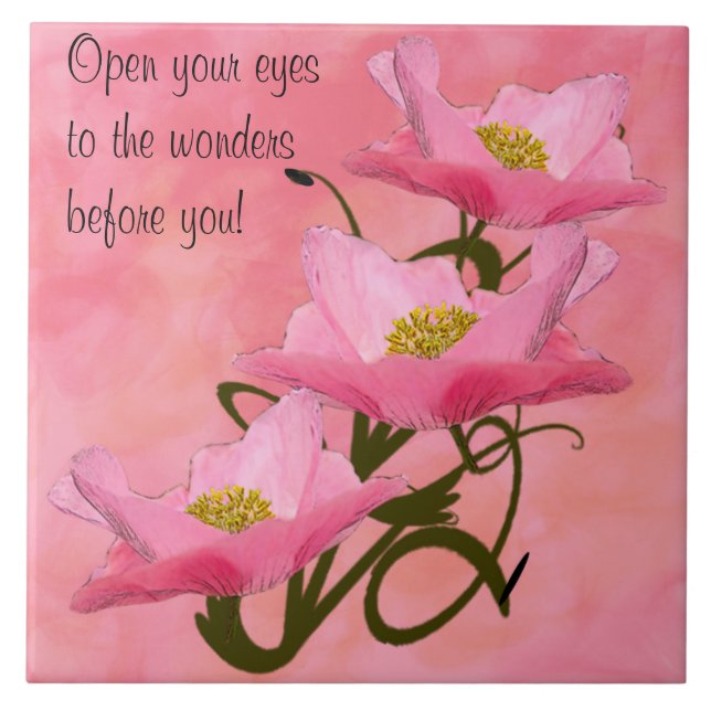 Triple Stack Pretty Pink Poppies Tile (Front)