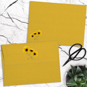 Triple Sunflower Photo Front Back Flap Envelopes