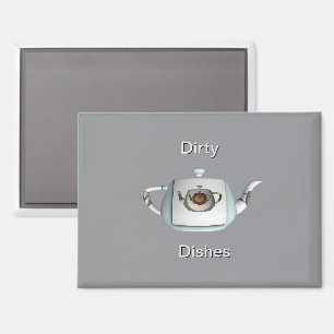 Triple Teapots Dirty Dishes Dishwasher  Magnet
